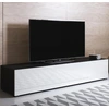 Image de Meuble Tv Pour Salon Salle À Manger Noir Et Blanc Brillant 160x40x32cm Design Ameublement Luke H2