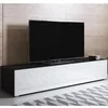 Image de Meuble TV - LUKE H2 - 1 porte - 160 x 32 x 40cm - Noir brillant - Contemporain