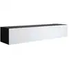 Image de Meuble tv avec pieds 2cm 1 porte meuble tv de salon 160 x 32 x 40cm modèle luke h2 noir et blanc finition brillante TVSD032BLWHP-1BOX