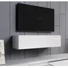 Image de Meuble Tv Suspendu Pour Salon Salle À Manger Blanc Mat Et Haute Brillance 120x40x30cm Design Ameublement Aitana M1