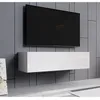 Image de Meuble TV Suspendu de salon- 1 Porte avec 2 Compartiments - Couleur Blanc - L 120 x P 30 x H 40 cm - Modèle Aitana M1