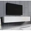 Image de Meuble Tv Suspendu Pour Salon Salle À Manger Blanc Mat Et Haute Brillance 180x40x30cm Design Ameublement Aitana M2