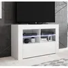 Image de Meuble TV de salon avec LED Blanc brillant 1 Porte avec 6 Compartiments 100 x 65 x 35cm Modèle Lilian