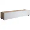 Image de Meuble tv avec pieds 2cm 1 porte meuble tv de salon 160 x 32 x 40cm modèle luke h2 sonoma mat et blanc finition brillante TVSD032SOWHP-1BOX