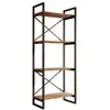 Image de Étagère de rangement bibliothèque structure stable en acier noir mate style industriel modèle factory e1 58cm ESYB203APBL