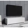 Image de Meuble TV avec pieds de salon 1 Porte avec 2 Compartiments Couleur Blanc L 120 x P 40 x H 32 cm Modèle Aitana M1