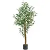 Image de Olivier artificiel 145 cm, plante décorative avec feuilles et olives réalistes pour salon, chambre ou bureau Olivo