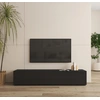 Image de Meuble Tv Pour Salon Salle À Manger Noir Mat Et Haute Brillance 160x40x32cm Design Ameublement Nora H2