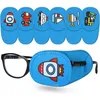 Image de 6 pièces Cache Oeil pour Lunettes Bleu Réutilisable Cache Oeil pour Amblyopie Strabisme Améliorer lOeil Multicolor ETUI A LUNETTES
