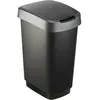 Image de SUNDIS Rotho Poubelle Twist 25 L à ouverture 2 positions noir et gris anthracite