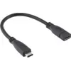 Image de Câble Usb-extension Roline Usb-c (m) Jusqu'à Usb-c (f) - 0,15 M - Noir