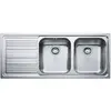 Image de FRANKE évier avec 2 bacs + égouttoir LOGICA LINE LLX 621 (Égouttoir à gauche - acier inox satiné)
