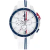 Image de Tommy Hilfiger Mens Bank Chronograph Watch 1792167 White Dial Silicone Strap