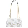 Image de GUESS Sac à épaule vieux rose blanc pour femme - Sestri Logo Convertible Crossbody Flap White Logo 248387