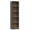 Image de KAFFI - Bibliothèque style scandinave salon - 50x30x181 - 5 tablettes - Étagère à livres