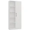 Image de Villme - bibliothèque design minimaliste - 1 porte + 10 étagères - 80x30x182 cm - meuble de rangement - blanc
