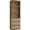 Image de CATANIA - Bibliothèque 3 tiroirs + 2 étagères - 180x60x35 - Meuble de rangement - Etagère livres