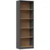 Image de Florence - bibliothèque 5 étagères - dimensions 182x60x30 cm - meuble de rangement livres - gris&chêne