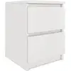 Image de Table de chevet table de nuit moderne avec 2 tiroirs malwa m2 - blanc