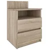 Image de ASTER T1 - Table de chevet contemporaine 59x40x32 - Table de nuit/dappoint 2 tiroirs style scandinave - Meuble de rangement