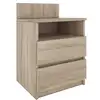 Image de Table de chevet table de nuit moderne avec 2 tiroirs et 1 étagère malwa m1 - sonoma