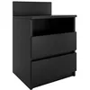 Image de ASTER T1 - Table de chevet contemporaine 59x40x32 - Table de nuit/dappoint 2 tiroirs style scandinave - Meuble de rangement