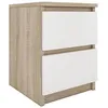 Image de ASTER T2 - Table de chevet contemporaine 40x30x30 - Table de nuit/dappoint 2 tiroirs style scandinave - Meuble de rangement