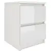 Image de Table de chevet table de nuit moderne avec 2 tiroirs malwa m2 - blanc brillant