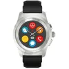 Image de MyKronoz ZeTime Original - 44 mm - argent brossÃ© - montre intelligente avec sangle - silicone - noir - affichage 1.22" - Bluetooth - 90 g en occasion ou reconditionné