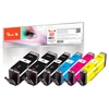 Image de Peach 0f320134 Cartouche D'encre 6 Pièce(s) Compatible Rendement Standard Noir, Cyan, Magenta, Jaune