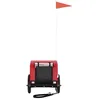 Image de Remorque de vélo pour chien ZERODIS - Rouge et noir - Tissu Oxford et fer - Capacité de charge 30 kg