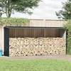 Image de Abri de stockage à - bois Acier galvanisé 330x92x153 Abri de stockage à - bois Acier galvanisé 330x84x152cm Anthracite 81304