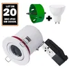 Image de Spot Orientable - EUROPALAMP - RT2012 - 20 Supports Blanc - Ampoule GU10 5W - Étanchéité à lair