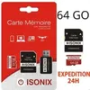 Image de Carte Mémoire Micro-SD - ZISONIX - 64 Go - Classe 10 - UHS-1 - Résistante à leau