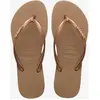 Image de Claquettes Havaianas Slim Logo Metallic marron métallique femme - 39-40