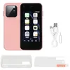 Image de MAD Téléphone mobile Smartphone Mini taille 25 pouces HD écran tactile téléphone portable léger pour telephonie pack Rose Sakura