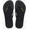 Image de Tongs Havaianas Slim Logo Metallic noir or femme - 37-38