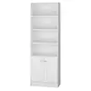 Image de Bibliothèque 2 portes blanche 5 niches l 61.5 h 182.5 p 30.5 cm BL03-06