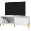 Image de Meuble tv 65 pouces blanc 1 porte coulissante 2 niches BR52-157