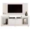 Image de Meuble Tv 55 Pouces Blanc 5 Niches Roulettes L 173 H 160.5 P 38.5 Cm