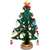 Image de Sapin de Noël Bois Artificiel Vert - Décoration de Table - Mini Ornements de Noël - 80 cm