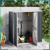 Image de Abri à outils de jardin anthracite 161x89x161cm acier galvanisé-FHE316211