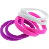 Image de La Boutique du Coiffeur - Lot de 6 élastiques XXL en mousse blanc violet et rose