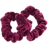 Image de La Boutique du Coiffeur - Duo chouchous velours côtelé rouge bordeau