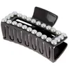 Image de La Boutique du Coiffeur - Pince croco rectangle à perles noir
