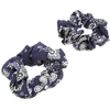 Image de La Boutique du Coiffeur - Lot de 2 chouchou bandana bleu