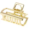 Image de La Boutique du Coiffeur - Petite pince croco métallique rectangle dorée