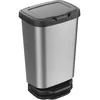 Image de MHOME Poubelle à pédale JIVE - 40 L - Effet alu - Gris