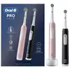 Image de Brosse a dent electrique oral-b pro series 1 lot de deux, brosses a dents électriques rose et noire, 2 brossettes, conçue par braun