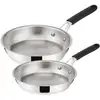 Image de Lagostina - lot de 2 poêles inox 2428cm 012896600002 - 012896600002